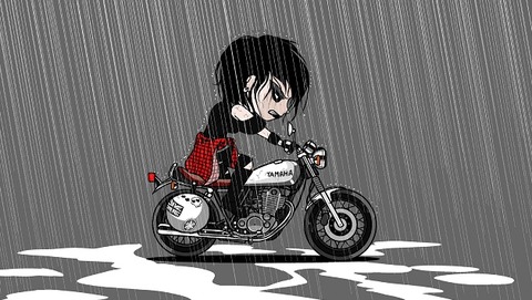 バイクと雨の日
