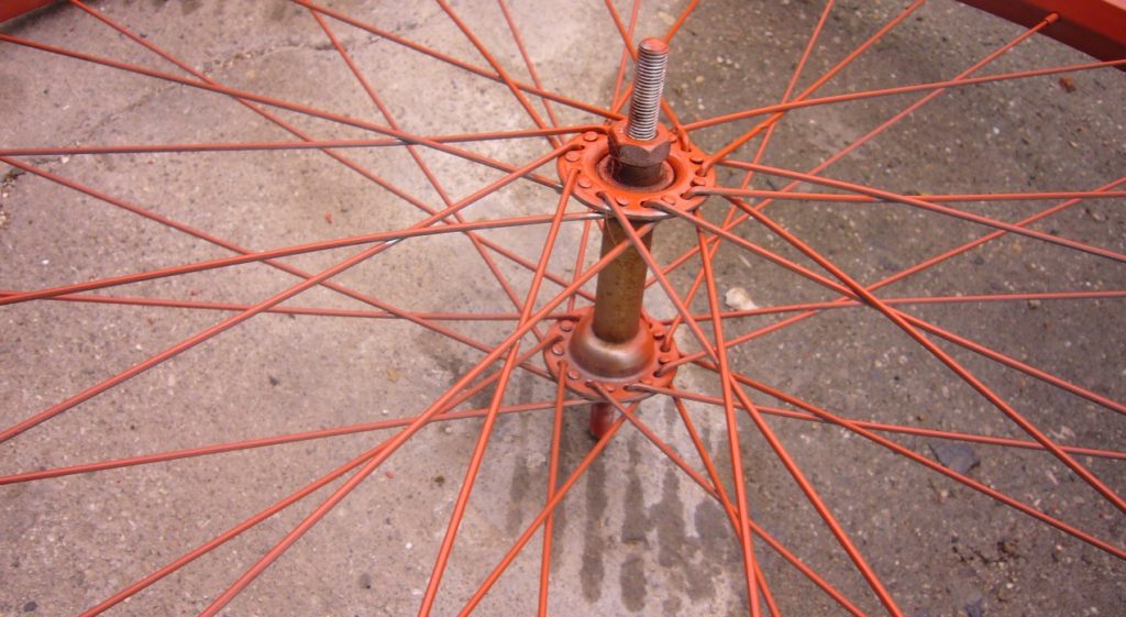 マスキング 自転車ホイールの塗装